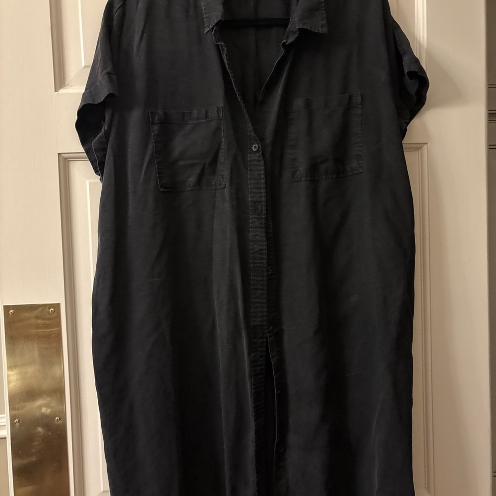 Wonderly Black Shirt Dress with Patch Pockets